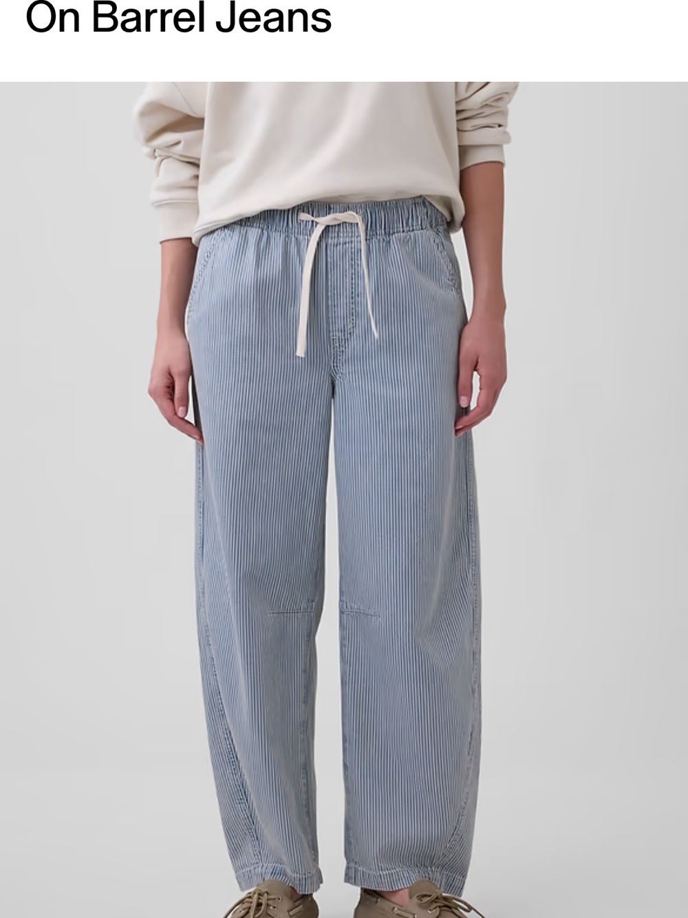 Viral GAP Blue and White Vertical Stripe Pull-On Jeans